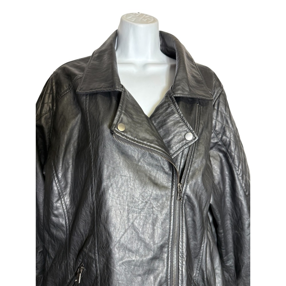 Sabrina Lauren Jacket Size 2X Womens Black Faux Leather PERFECT CONDITION - Picture 2 of 14